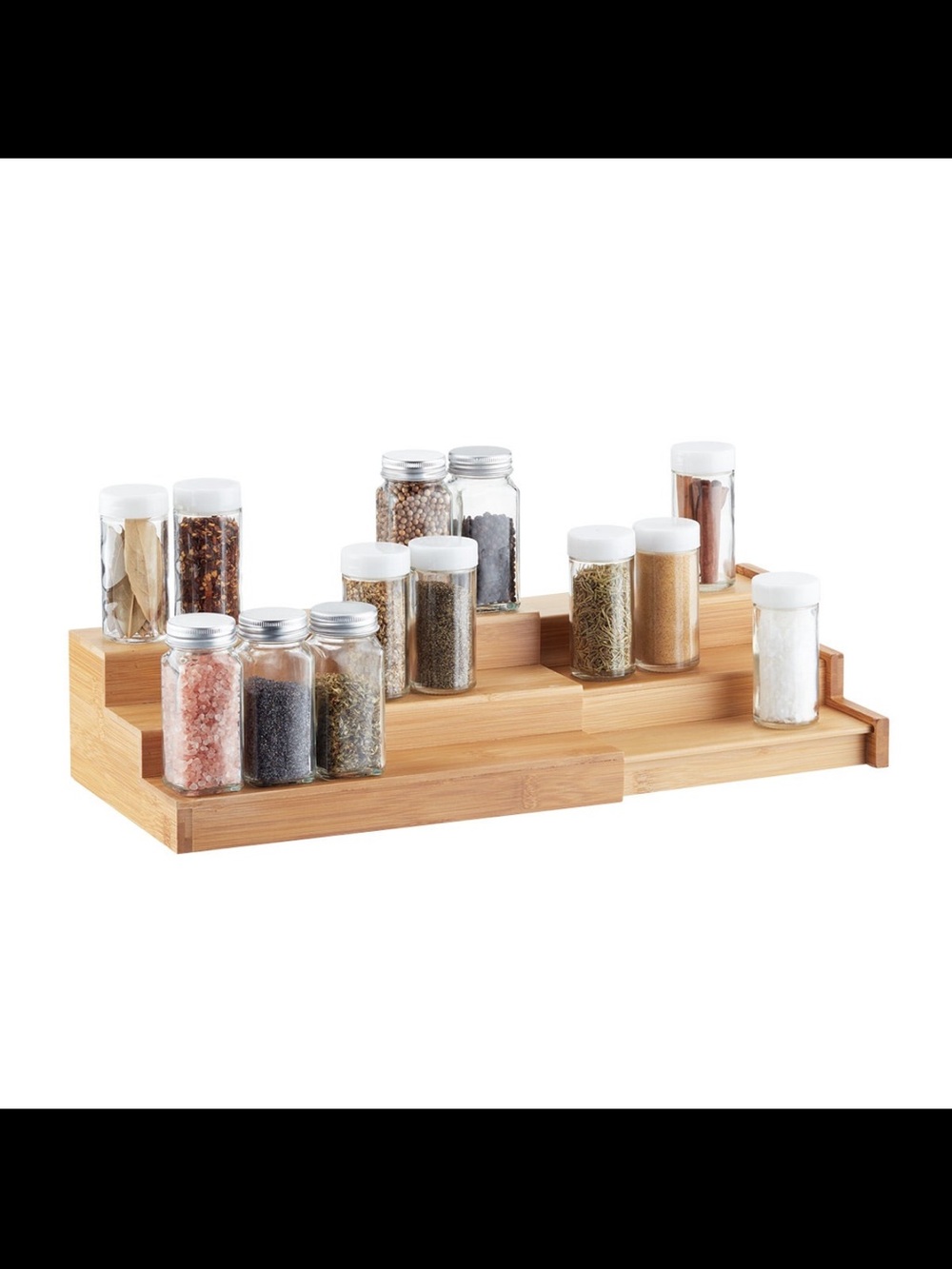 The Container Store Expandable Bamboo 3-Tier Spice Rack